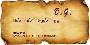 Báró György névjegykártya