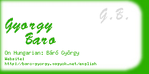 gyorgy baro business card