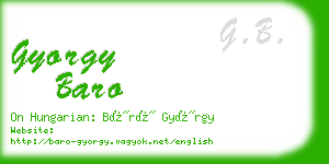 gyorgy baro business card